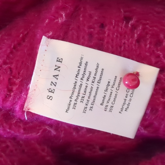 NWT Sezane Gilet Lison - Framboise jumper sweater low back with buttons - Picture 11 of 12